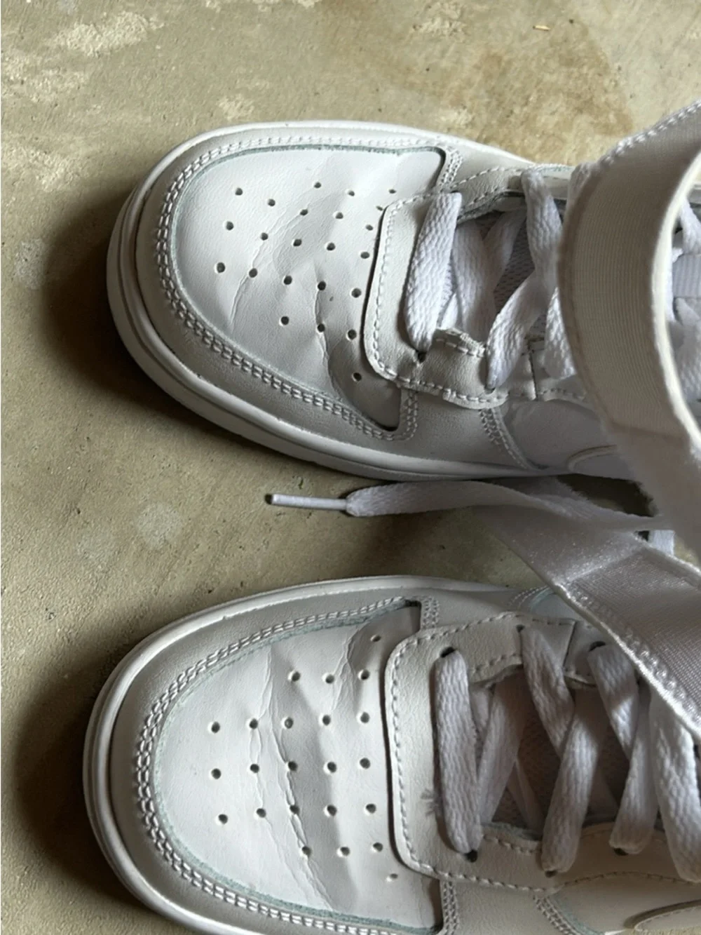 Nike Kids White High-Top Strap Sneakers